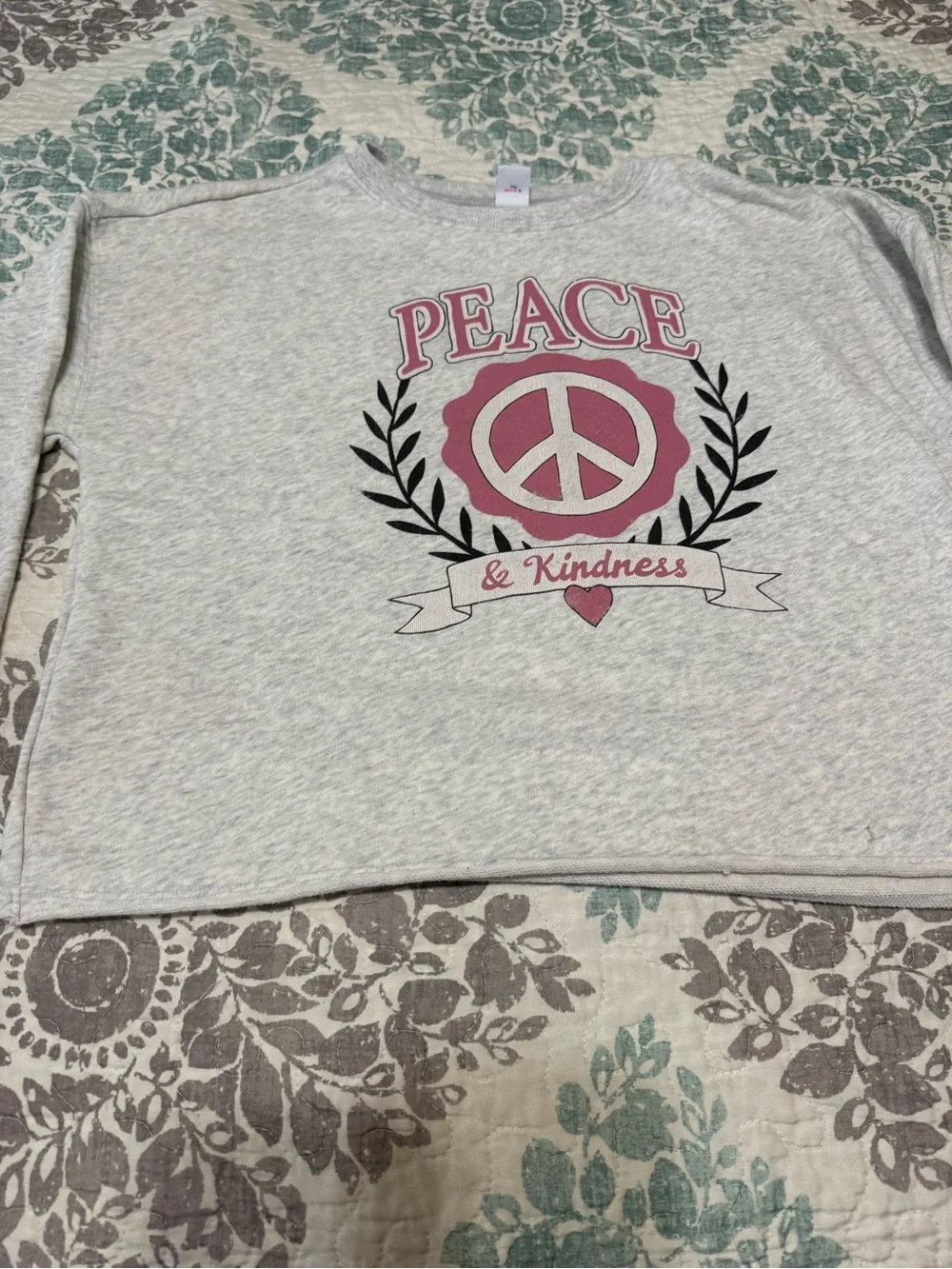 Peace & Kindness Pink Graphic Sweatshirt - girls  Cozy Crewneck